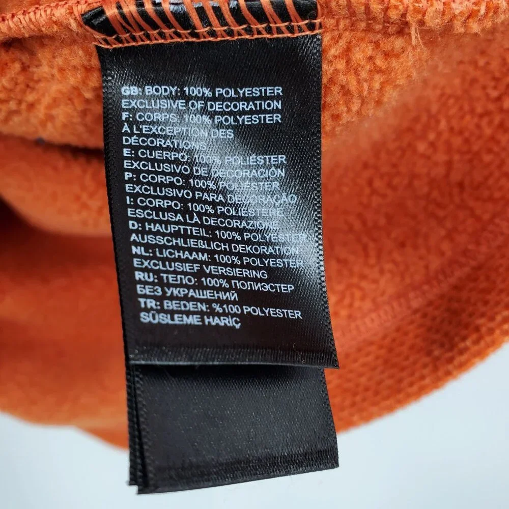 The North Face Orange Men's Long Sleeve 1/4‎ Zip Pullover Winter Shirt Large